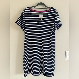 Navy & White Nautical Stripe Cotton T‑Shirt Dress